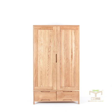幽玄良品原创北欧日式白橡木实木榫卯木蜡油竹韵系列卧室大衣柜