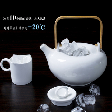 日式花茶茶具套装特价 陶瓷整套功夫茶具 骨瓷6人白色茶壶可加热
