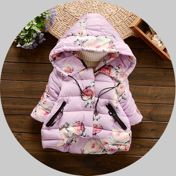 女童外套女宝宝羽绒棉衣加厚冬季1-2-3岁婴儿童秋冬装棉服中长款