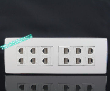118型12口网络插座面板 6对超五类网线插座CAT5E电脑墙壁插座面板