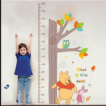 大树维尼身高贴 墙贴卡通儿童迪士尼身高测量贴ABC1020