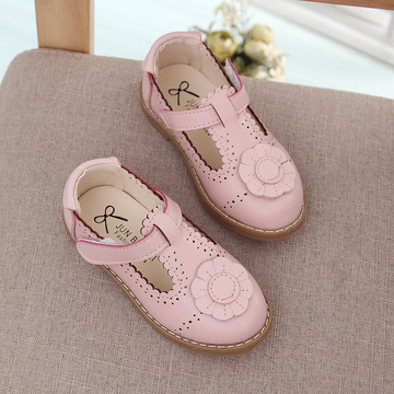 春秋季韩版女童皮鞋方口花朵儿童宝宝鞋公主鞋单鞋童鞋0-1-3-6岁