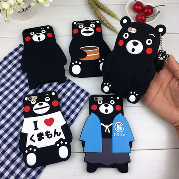 7代日本熊本熊苹果6s手机壳iPhone6plus硅胶套5se卡通可爱防摔软