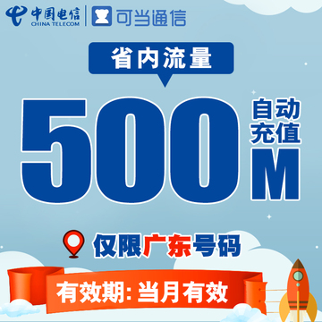 广东电信省内流量充值卡 500M本地流量包叠加手机卡上网加油包
