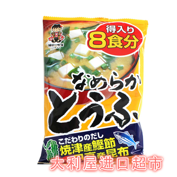 日本进口味噌汤料 神州一豆腐味噌汤（黄豆酱）8食入165g 2018.12