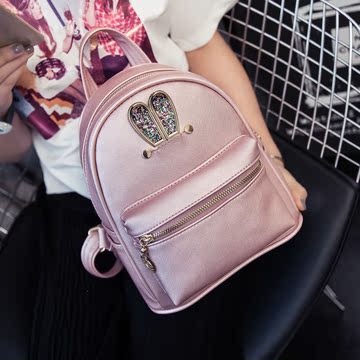 双肩包女pu2016新款韩版学院风简约时尚小背包休闲旅行包女士包包