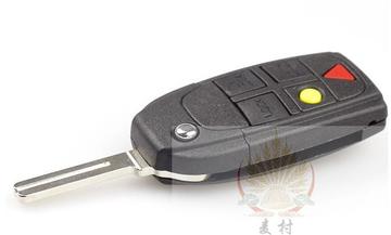沃尔沃XC90 折叠遥控钥匙壳 XC60汽车遥控壳 折叠钥匙壳 5键