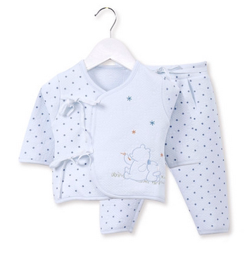 春秋婴儿睡衣0-3个月长袖婴幼儿宝宝和尚服新生儿挖背内衣套装
