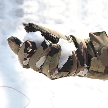 户外保暖手套 男冬季 战术加绒加厚防风滑雪骑行骑车电动车棉手套