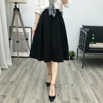 小丸子2016秋季新品韩版时尚通勒专柜气质显瘦高腰罗马布半身裙