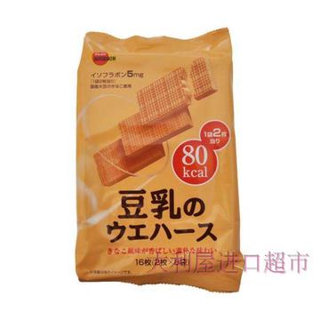 日本进口食品 布尔本bourbon豆乳威化饼干107g 16枚入2018.4月