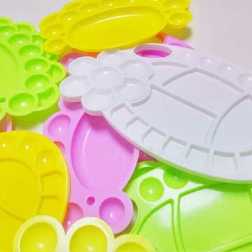 调色盘彩色彩盘 脚丫水粉水彩丙烯 塑料调色盘画材美术用品颜料盘