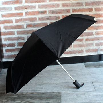 日系超轻自动伞纯黑色折叠防紫外线晴雨伞两用防风女伞创意三折伞