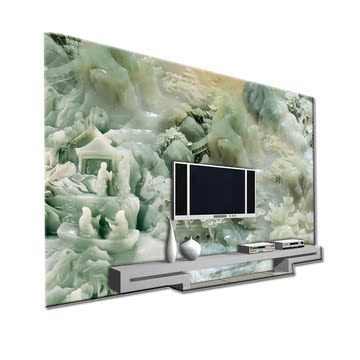 仿玉石瓷砖背景墙 3D客厅中式仿石纹 内墙明清古典汉白玉 山水清