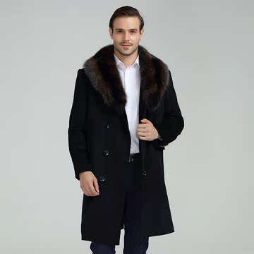 V一定制 2016秋冬新款男式双面呢羊绒大衣 商务简约大气男装外套