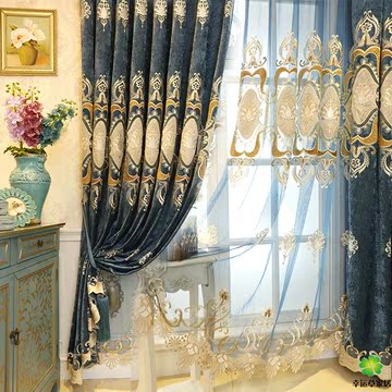 高档雪尼尔窗帘欧式客厅奢华卧室定制窗帘现代飘窗遮光布窗帘成品