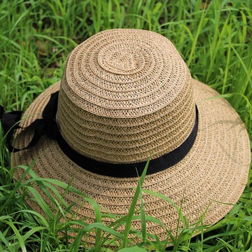 出游学生可折叠大沿草帽遮阳帽子包邮女士夏天潮沙滩防晒太阳帽