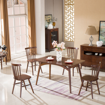 北欧实木餐桌宜家现代简约白蜡木桌椅组合6人咖啡日式长方形饭桌
