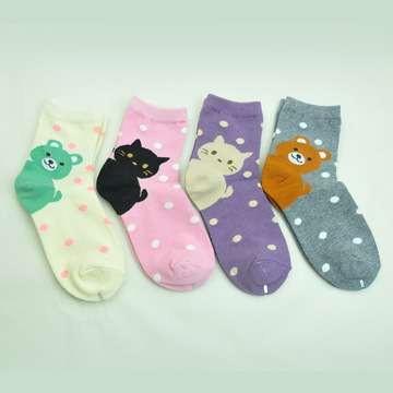 秋冬新款小学生童装袜 韩国进口可爱卡通男女儿童全棉袜子0-12岁