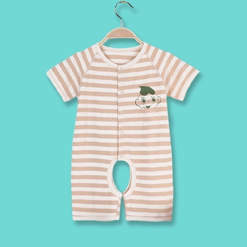 宝宝哈衣连体衣半袖婴儿服装夏季新生儿连身衣幼儿衣服爬服彩棉