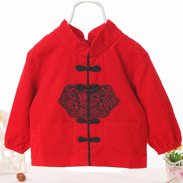 中国风唐装防水罩衣中国红大红上衣古典正品经典新年装可订做印字