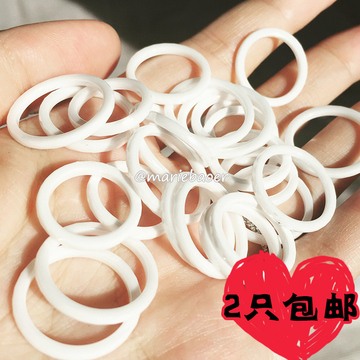 韩国进口 欧美大牌简洁 不褪色 白色切面陶瓷百搭 细戒指指环尾戒