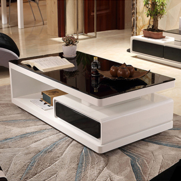 现代简约钢化玻璃客厅茶几 小户型电视柜组合烤漆茶桌