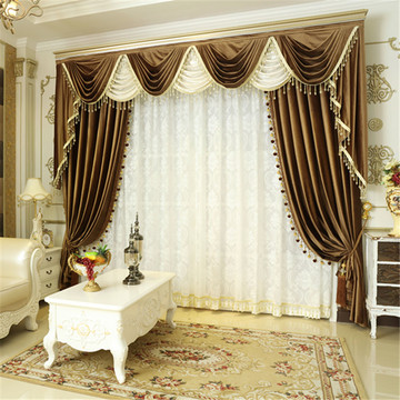 121色加厚高档欧式豪华纯色意大利丝绒窗帘遮光布料客厅卧室特价
