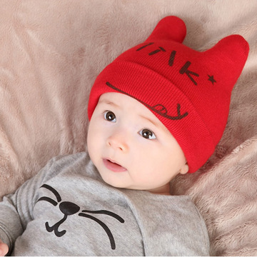 韩版  秋冬季新款毛线针织宝宝帽  男女童个性保暖帽  独特造型帽