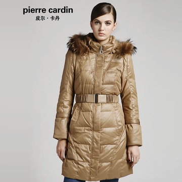皮尔卡丹女士新款长款欧美羽绒服 修身时尚女装保暖外套 C222680