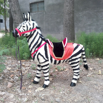 仿真斑马大型动物模型小区展厅户外园林假动物摆件摄影可骑乘道具
