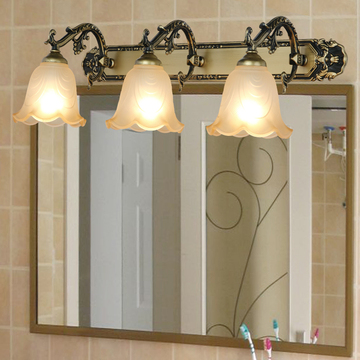 欧式镜前灯卫生间浴室镜柜灯简约厕所防雾梳妆灯具led美式镜前灯