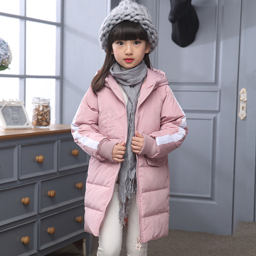 儿童羽绒服女童中长款童装羽绒服2016新款冬季韩版连帽外套加厚