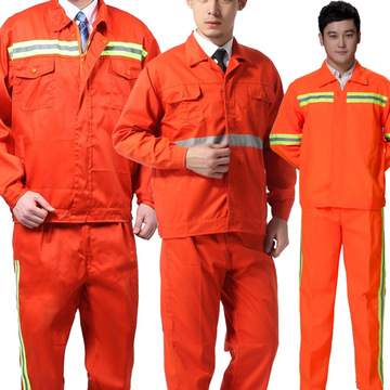 工作服套装男长袖带反光条加油站工程服公路养护服环卫油田消防服