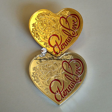 520情人节澳大利亚2015年永恒爱心形加彩1盎司纪念币送盒2枚全套