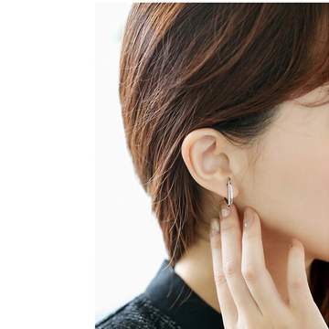 韩国饰品 纯银耳钉女 s925银针 防过敏包邮 气质潮流大耳环耳扣