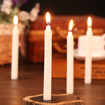 特价十支装长杆蜡烛无味点火蜡烛生日派对用品婚庆西餐红白餐桌