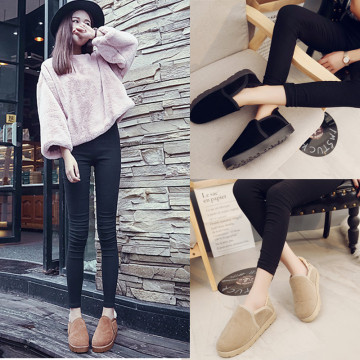2016秋冬季韩版雪地靴女学生面包鞋加绒加厚保暖毛毛棉鞋平底短靴