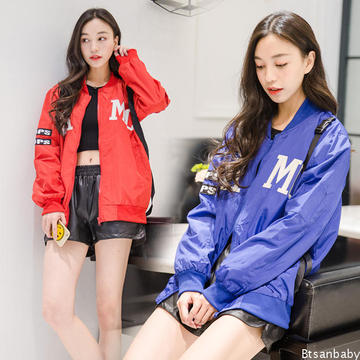 韩版风衣秋装外套女潮2016秋装新款长袖刺绣BF风个性夹克棒球服女