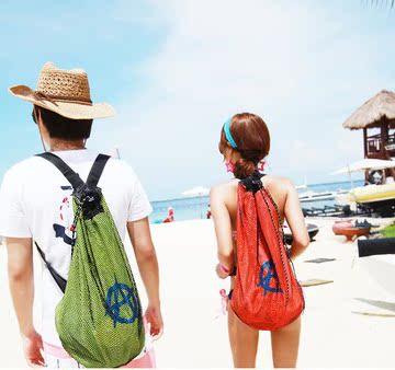 超大沙滩包防水包游泳专用包比基尼收纳袋双肩包泳衣布包旅行背包