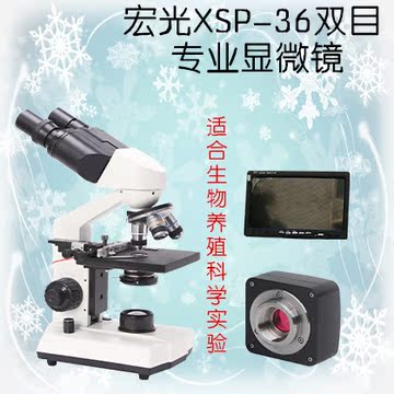 宏光专业生物显微镜XSP-36 双目舒适观看 医疗养殖教学看精子