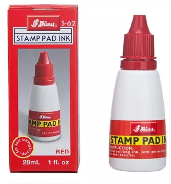 台湾新力Shiny印油S-62红色印油Stamp pad ink印章印台添加墨水