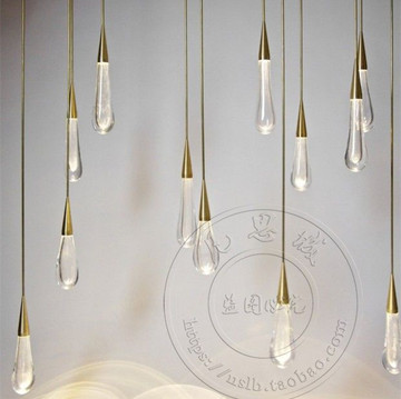 后现代水晶玻璃吊灯捷克创意水滴餐厅吧台led设计师装饰多头灯具