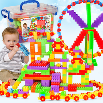 儿童大颗粒拼插拼装积木宝宝早教益智力男女孩玩具3-6周岁玩具