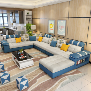 慕辰 布艺沙发大小户型简约现代可拆洗布沙发客厅转角家具