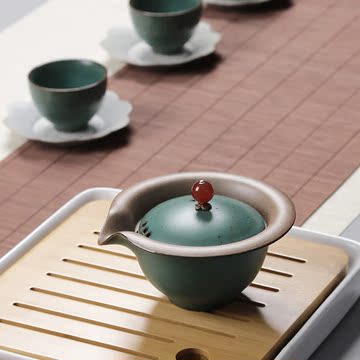 古作堂粗陶窑变手抓壶 茶壶泡茶器 盖碗三才碗 日式陶瓷功夫茶具