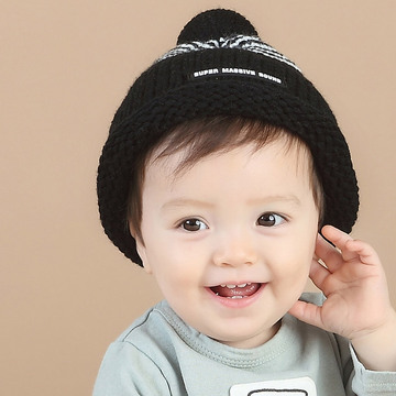 毛线帽针织帽套头帽儿童帽子秋冬季可爱韩版宝宝帽子女童男童