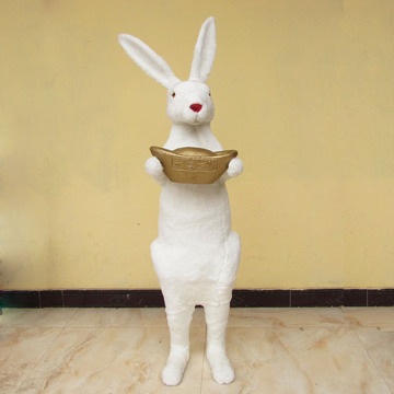 大型仿真兔子模型元宝兔招财兔商店店面开业橱窗门厅道具招财摆件
