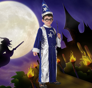 新款万圣节儿童服装巫婆女巫演出服cosplay服装女童巫师公主裙