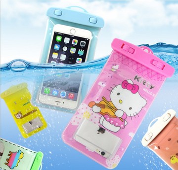 手机防水袋 CAE通用触屏水下拍照苹果6s plus卡通游泳潜水手机套